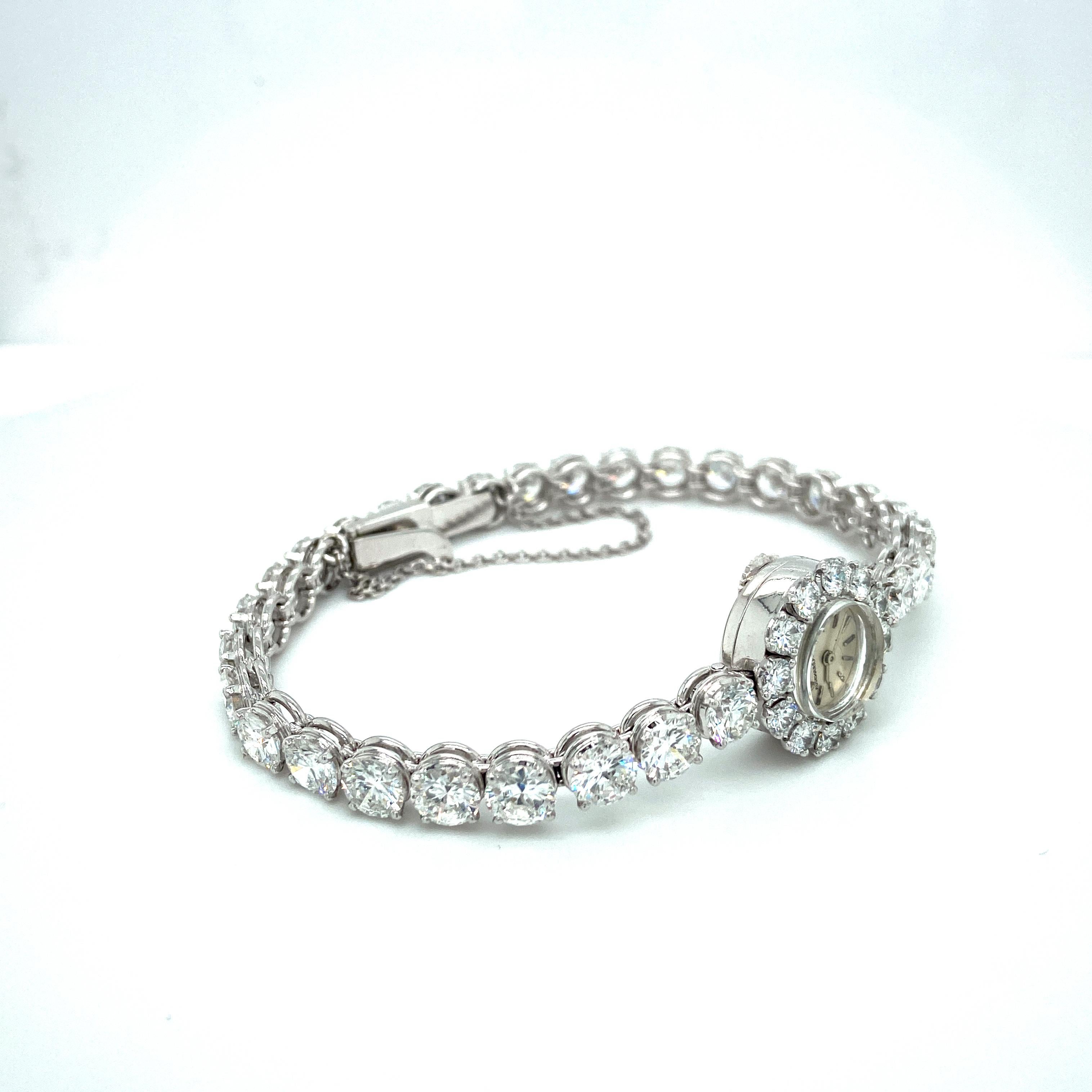 Audemars Piguet, montre-bracelet tennis haute joaillerie vintage en platine et diamants en vente 5