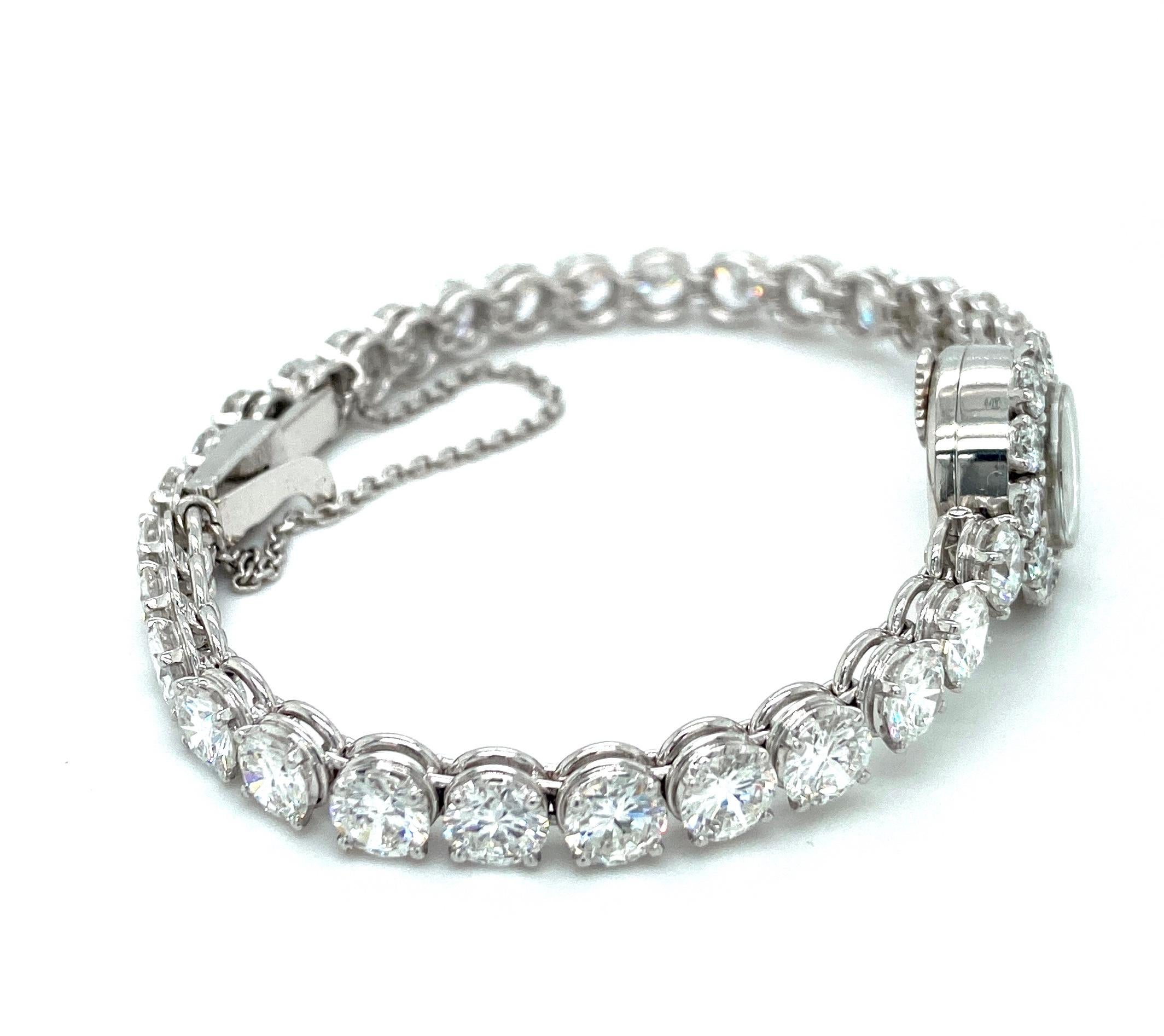 Audemars Piguet, montre-bracelet tennis haute joaillerie vintage en platine et diamants en vente 10