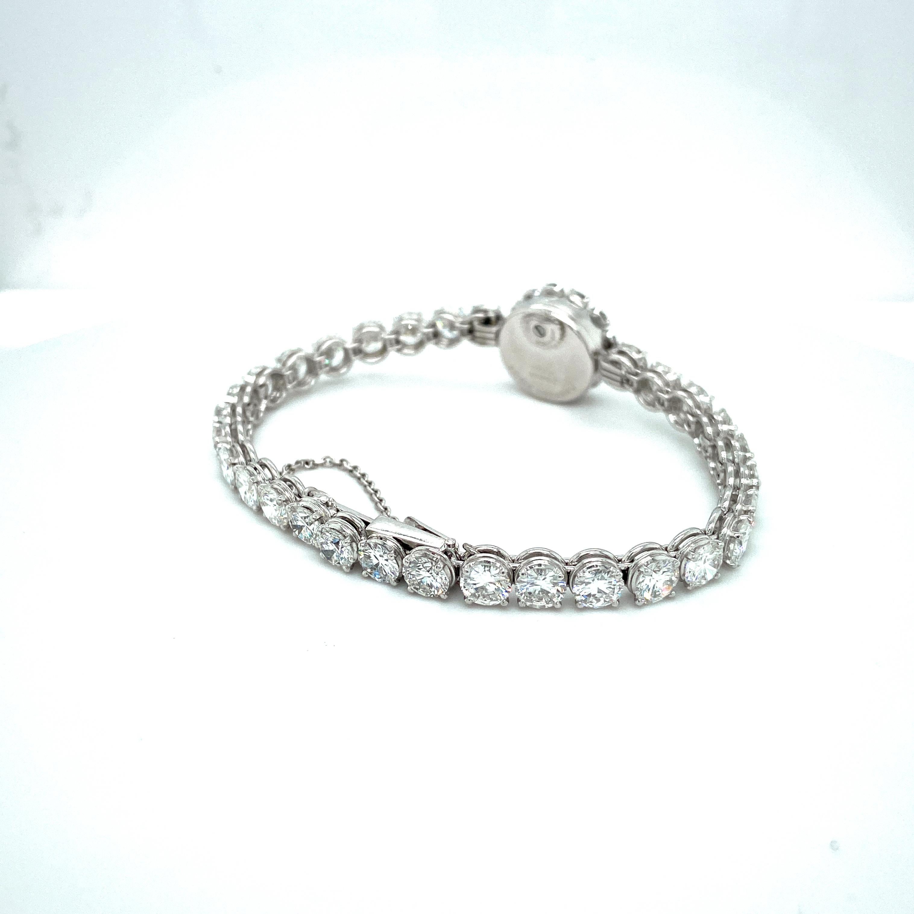 Women's Vintage Platinum Audemars Piguet Haute Joaillerie Diamond Tennis Bracelet Watch For Sale