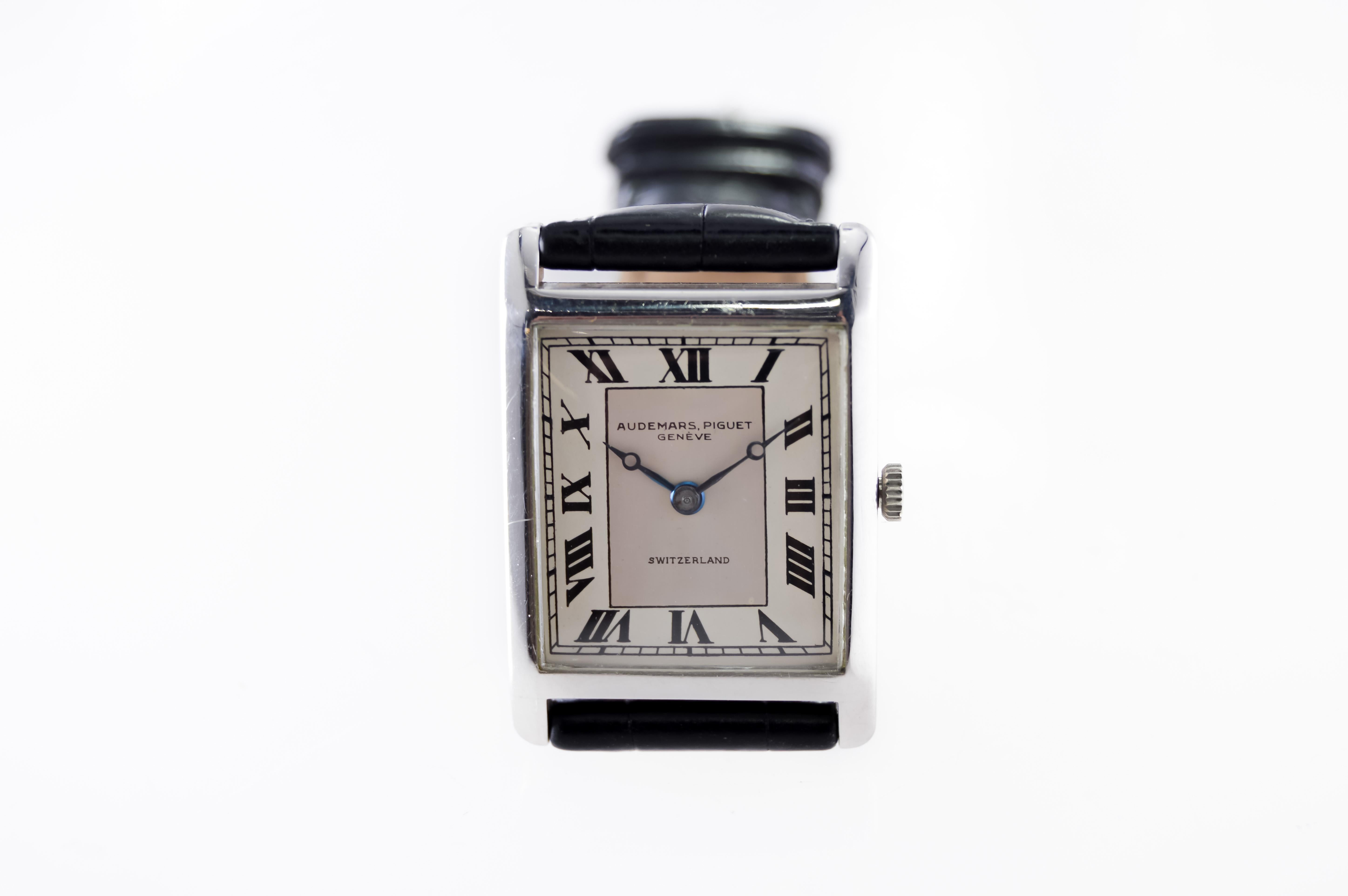 Audemars Piguet Platinum Handmade Art Deco Watch, circa 1930s 5