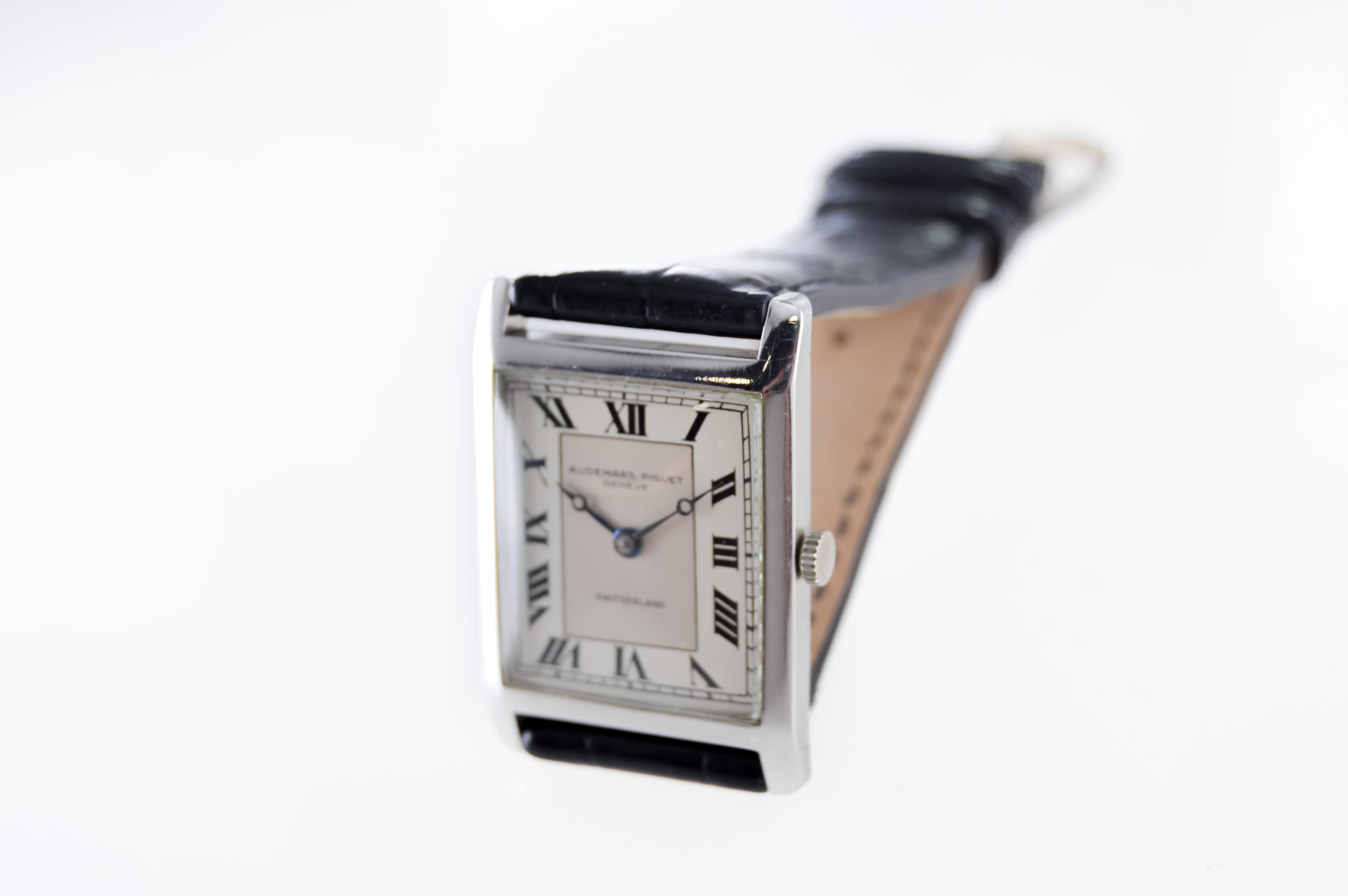 Audemars Piguet Platinum Handmade Art Deco Watch, circa 1930s 6