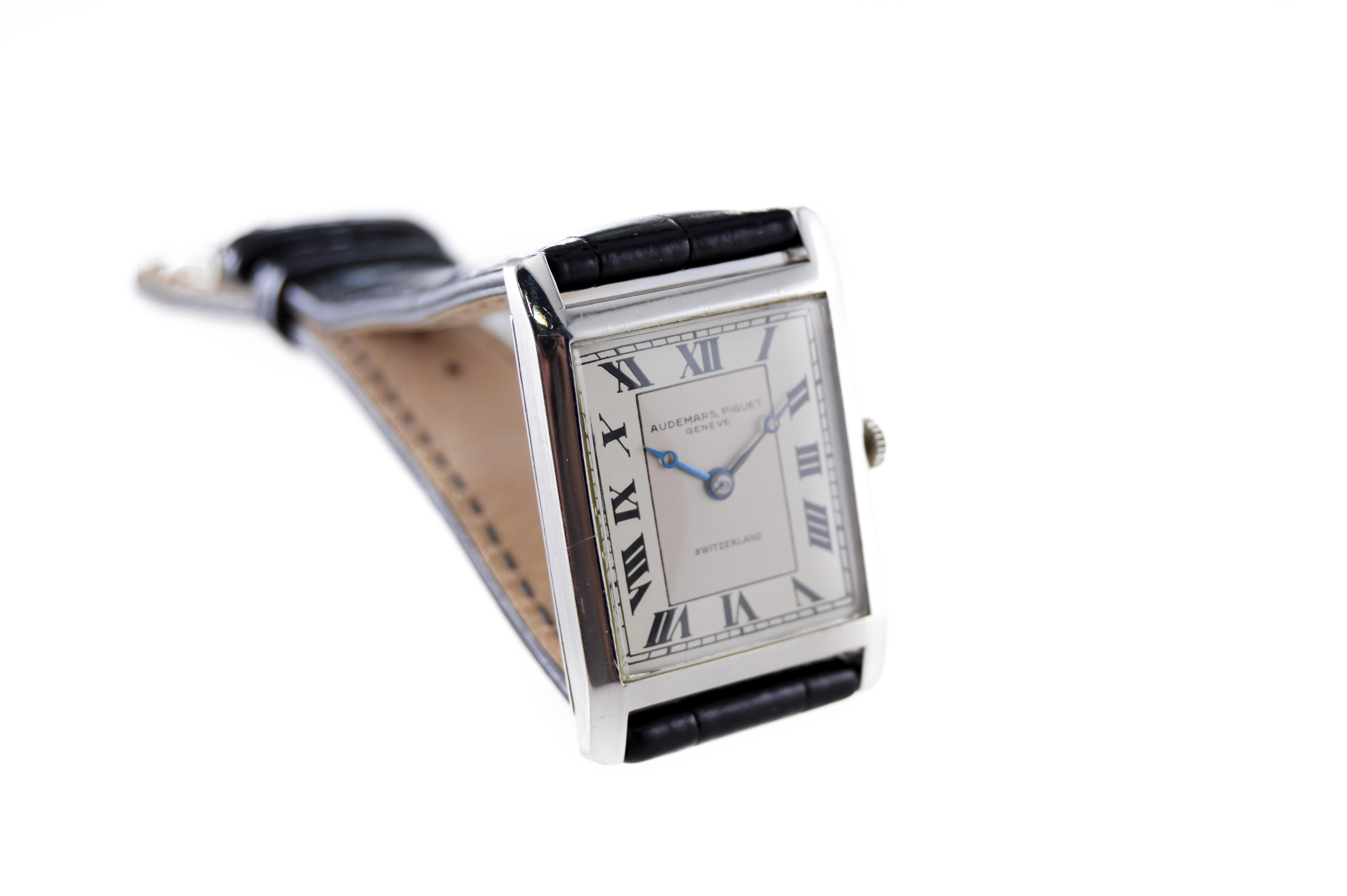 Audemars Piguet Platinum Handmade Art Deco Watch, circa 1930s 7