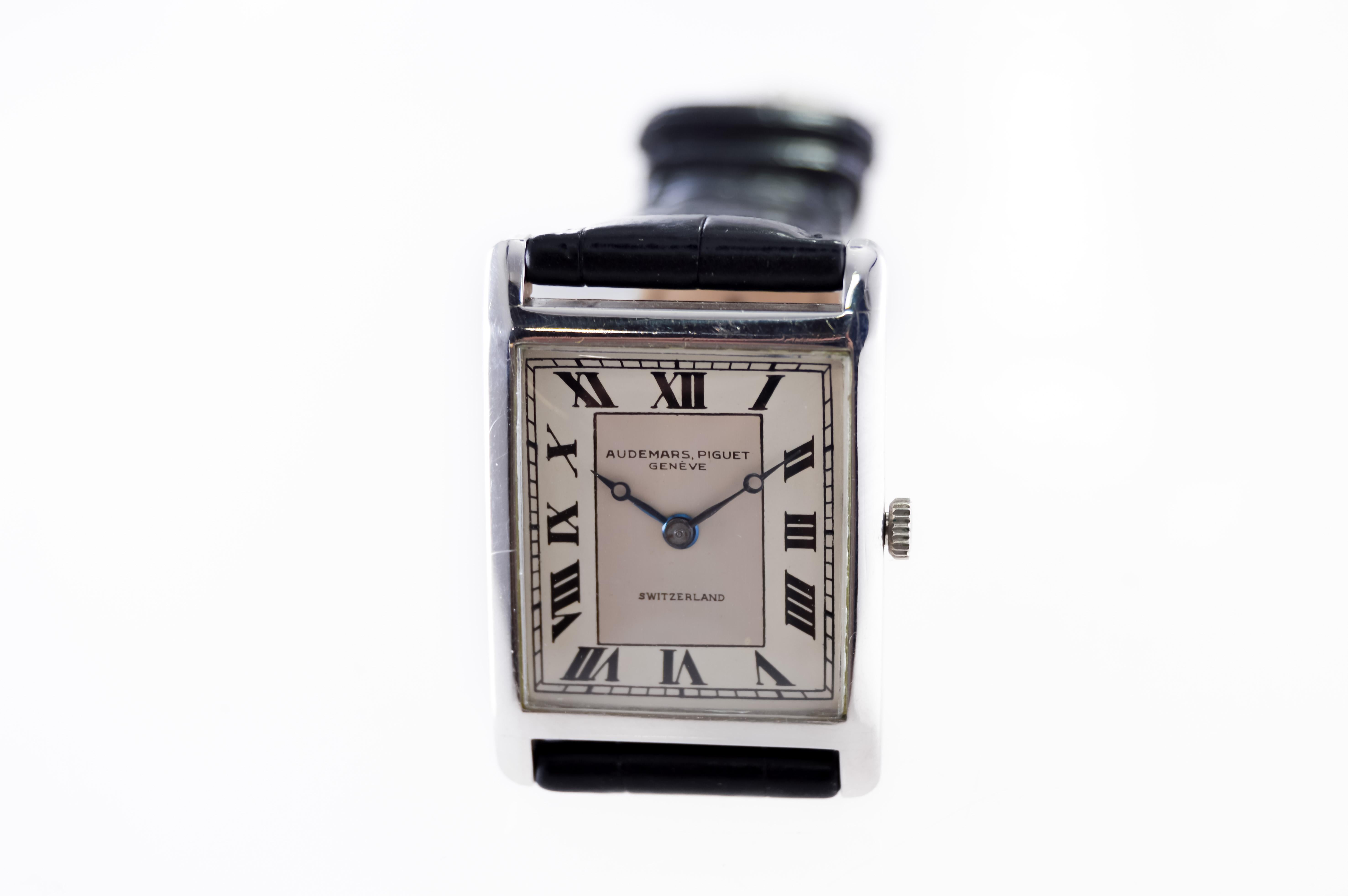 Audemars Piguet Platinum Handmade Art Deco Watch, circa 1930s 9