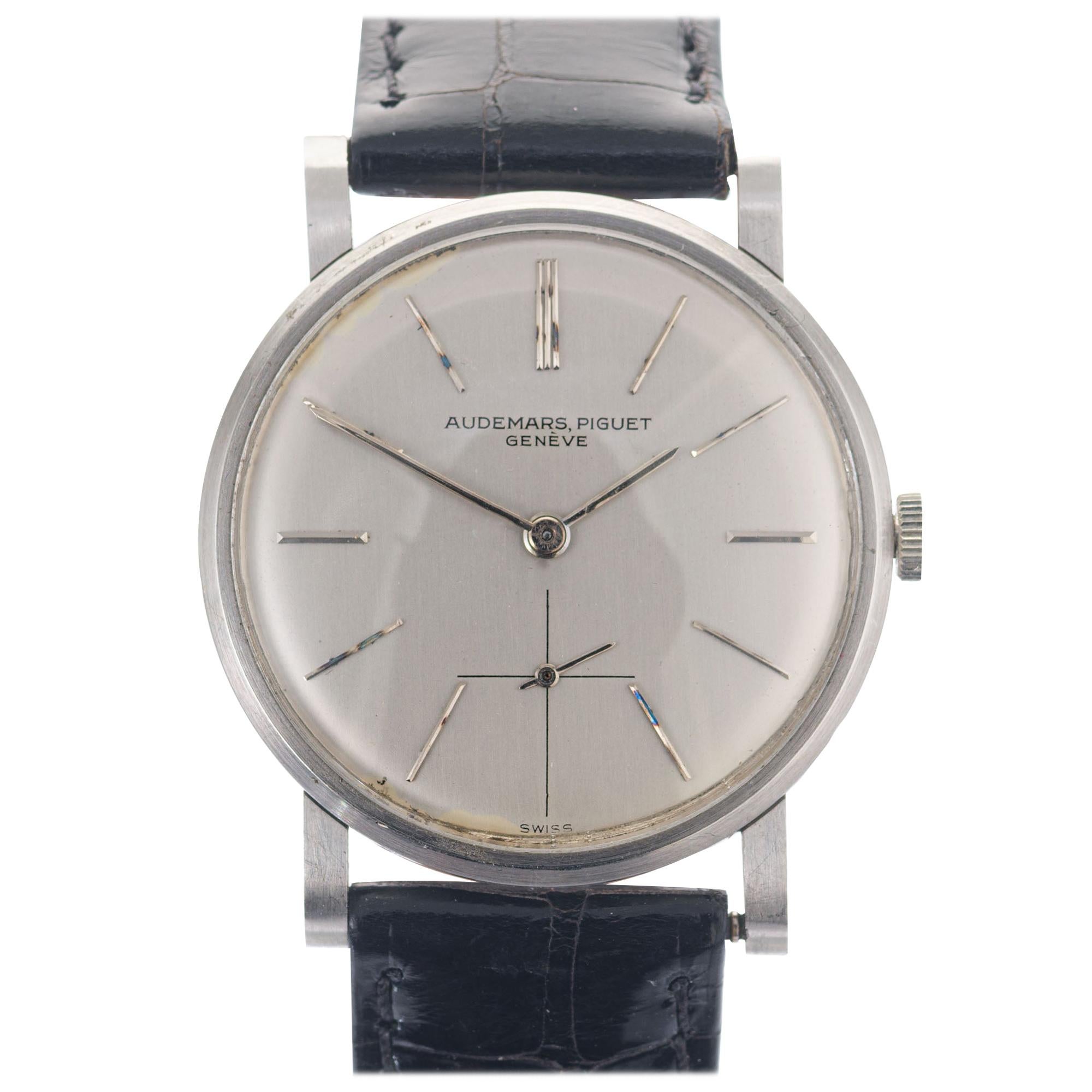 Handaufzugs-Armbanduhr von Audemars Piguet aus Platin im Angebot