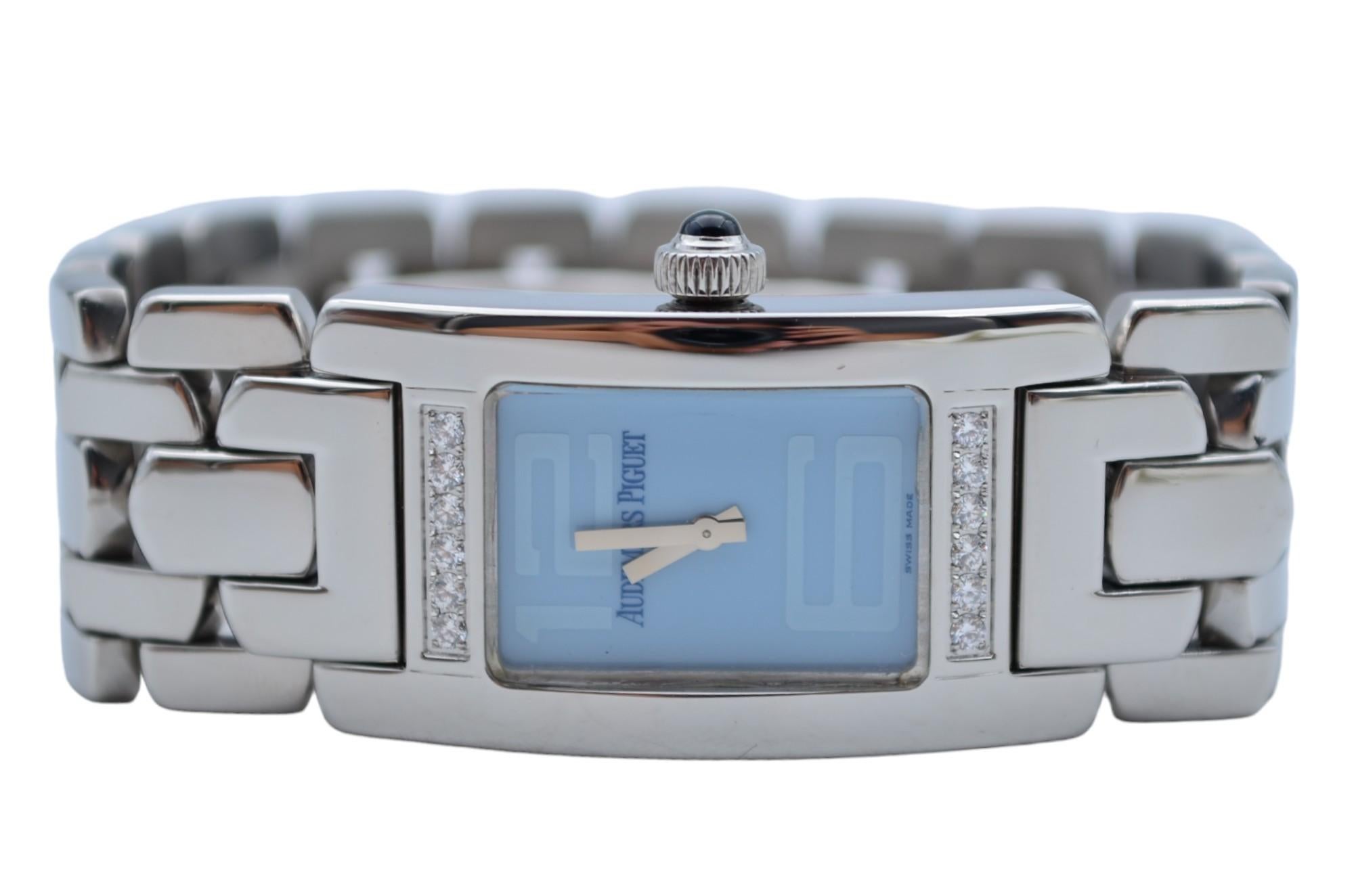 Women's Audemars Piguet Promesse 18x32mm Steel Blue Dial Quartz Ref 67259ST.ZZ.1156ST.03