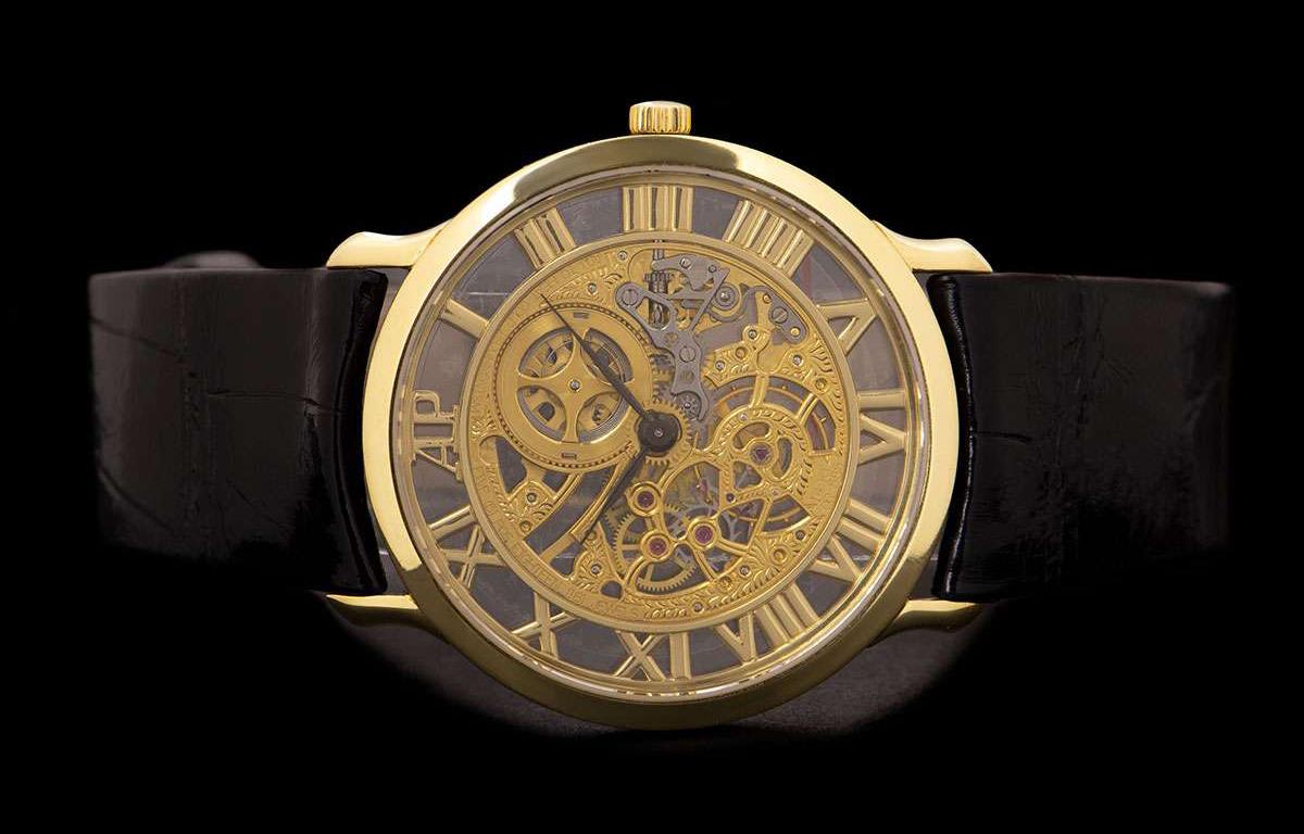 Women's or Men's Audemars Piguet Rare Skeleton Dial Yellow Gold B&P 14958 BA