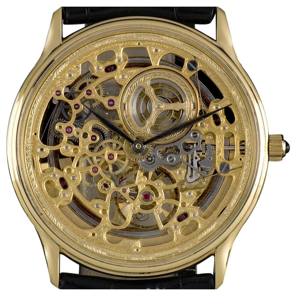 Audemars Piguet Rare Yellow Gold Skeleton Dial Automatic Watch