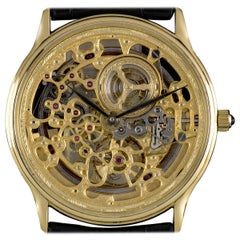 Audemars Piguet Rare Yellow Gold Skeleton Dial Automatic Watch