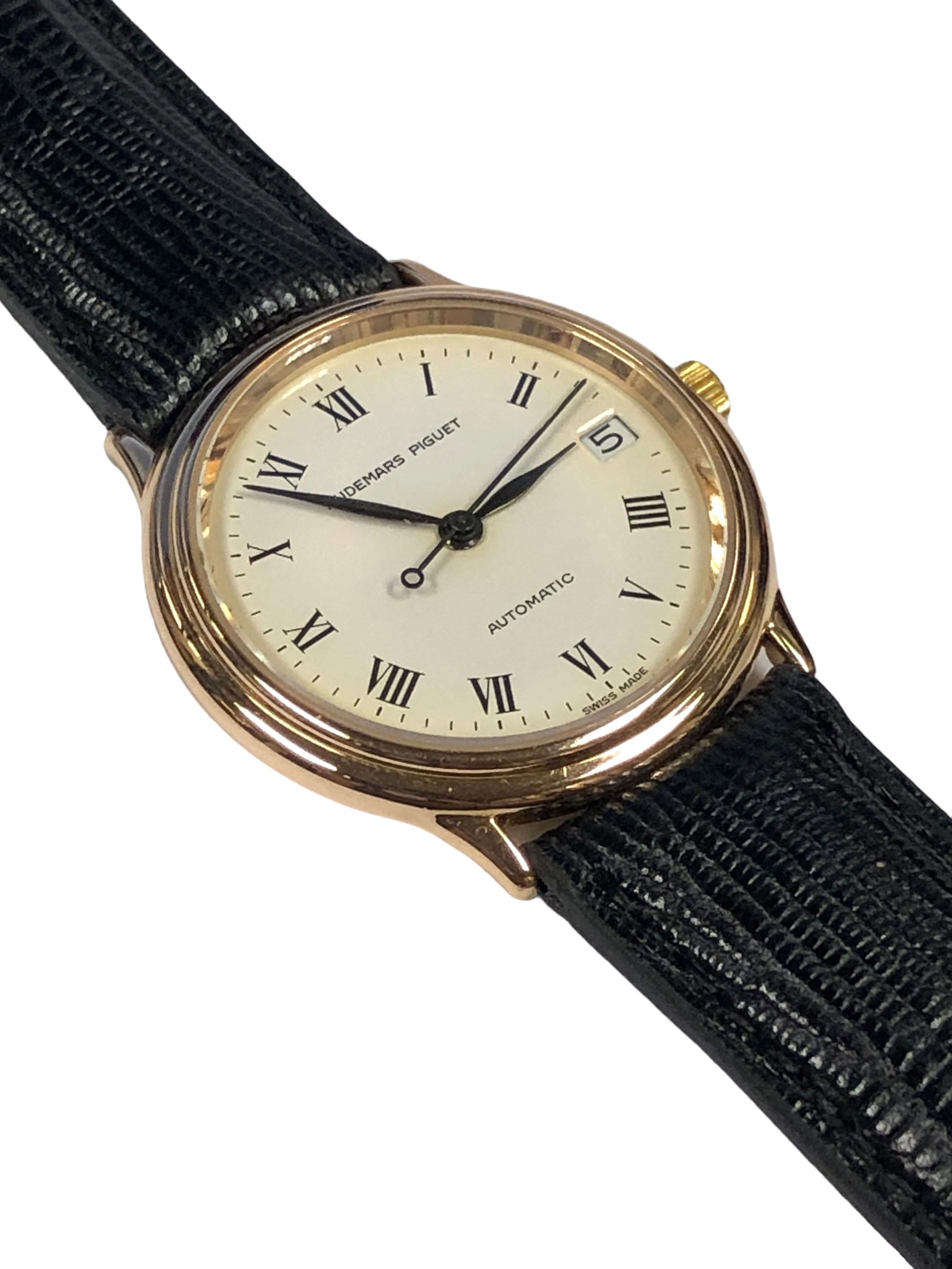 Women's or Men's Audemars Piguet Ref 4161 Automatic Yellow Gold Wrist Watch For Sale