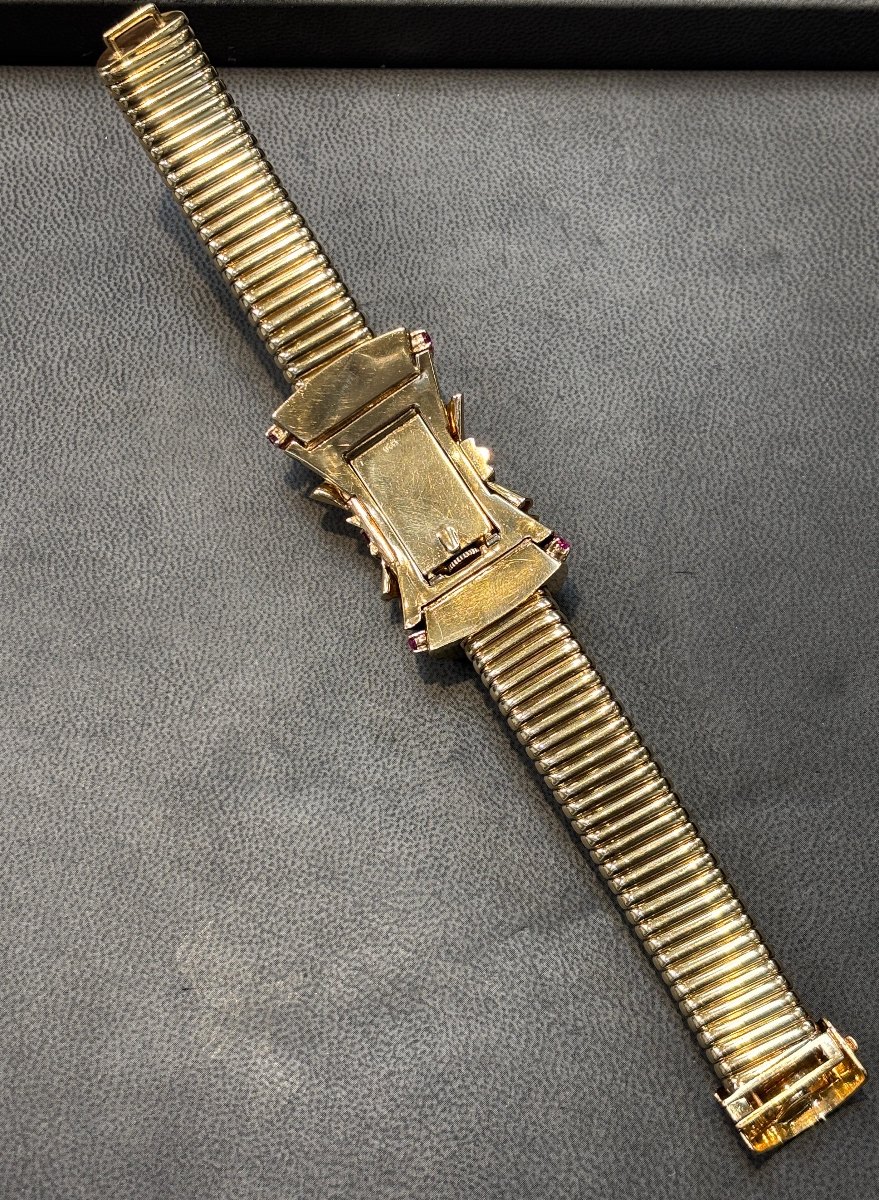 Audemars Piguet Retro Rubin & Diamant Verstecktes Uhrenarmband im Angebot 2
