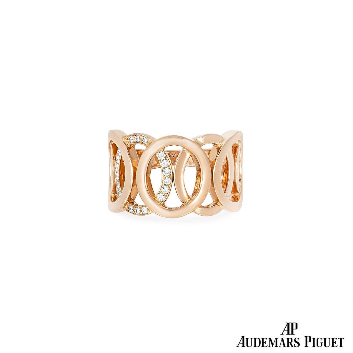Round Cut Audemars Piguet Rose Gold Diamond Millenary Ring