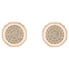 Used Audemars Piguet Rose Gold & Diamond Set Royal Oak Cufflinks