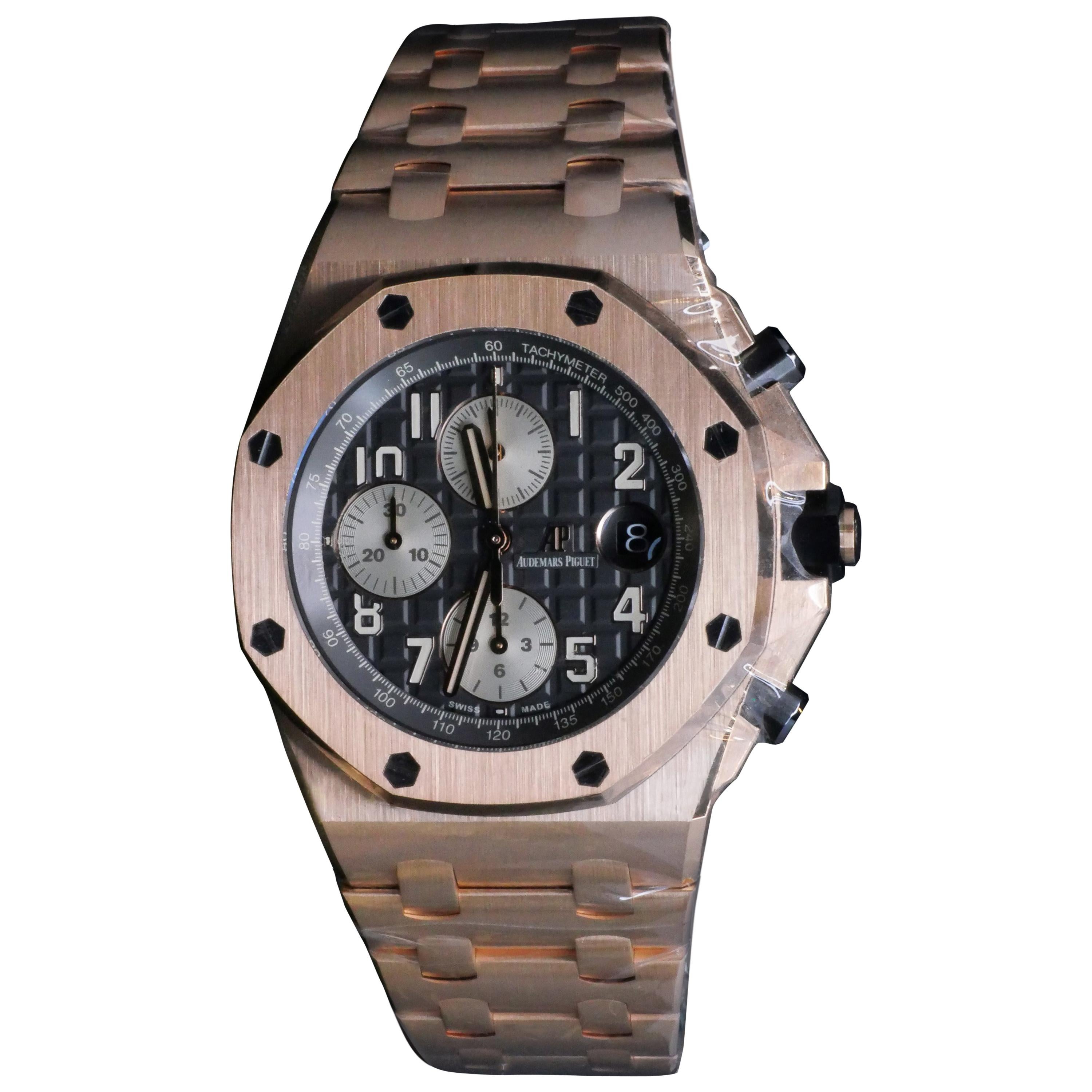 Audemars Piguet Rose Gold Royal Oak Offshore Chronograph Automatic Wristwatch For Sale
