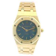 Audemars Piguet Royal Oak 14470BA 18K Yellow Gold Blue Dial Ladies Watch
