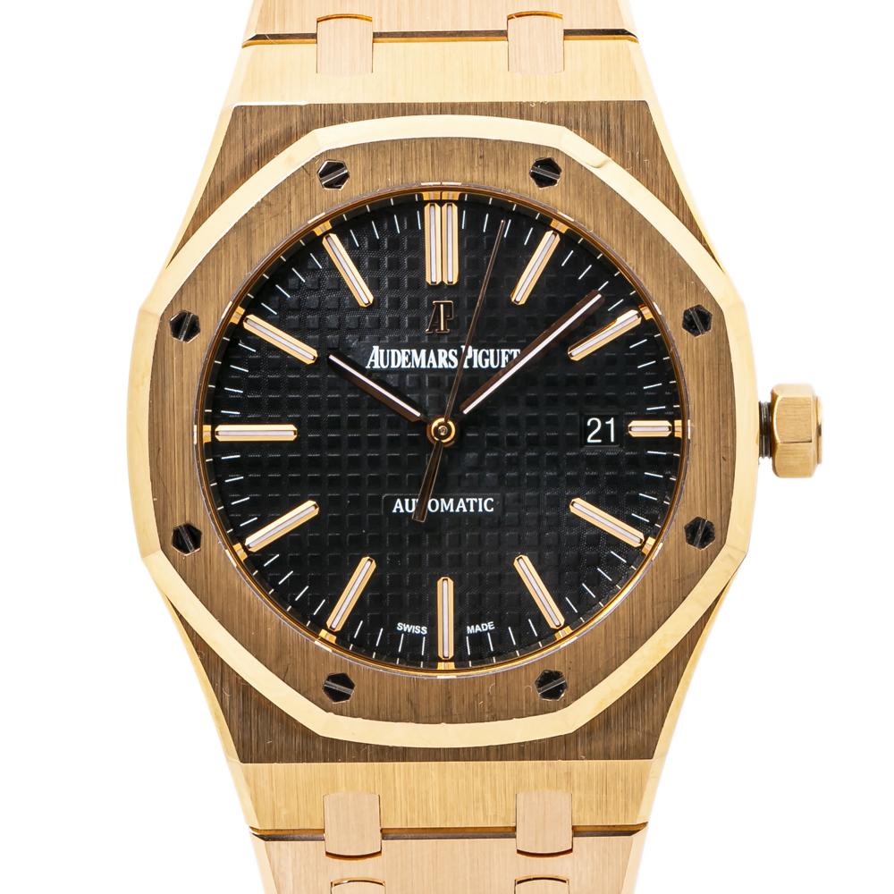 Audemars Piguet Royal Oak 15400OR Rose Gold Black Dial Box&Papers Watch 41mm