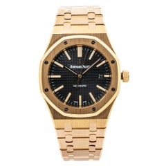 Audemars Piguet Royal Oak 15400OR Rose Gold Black Dial Box&Papers Watch