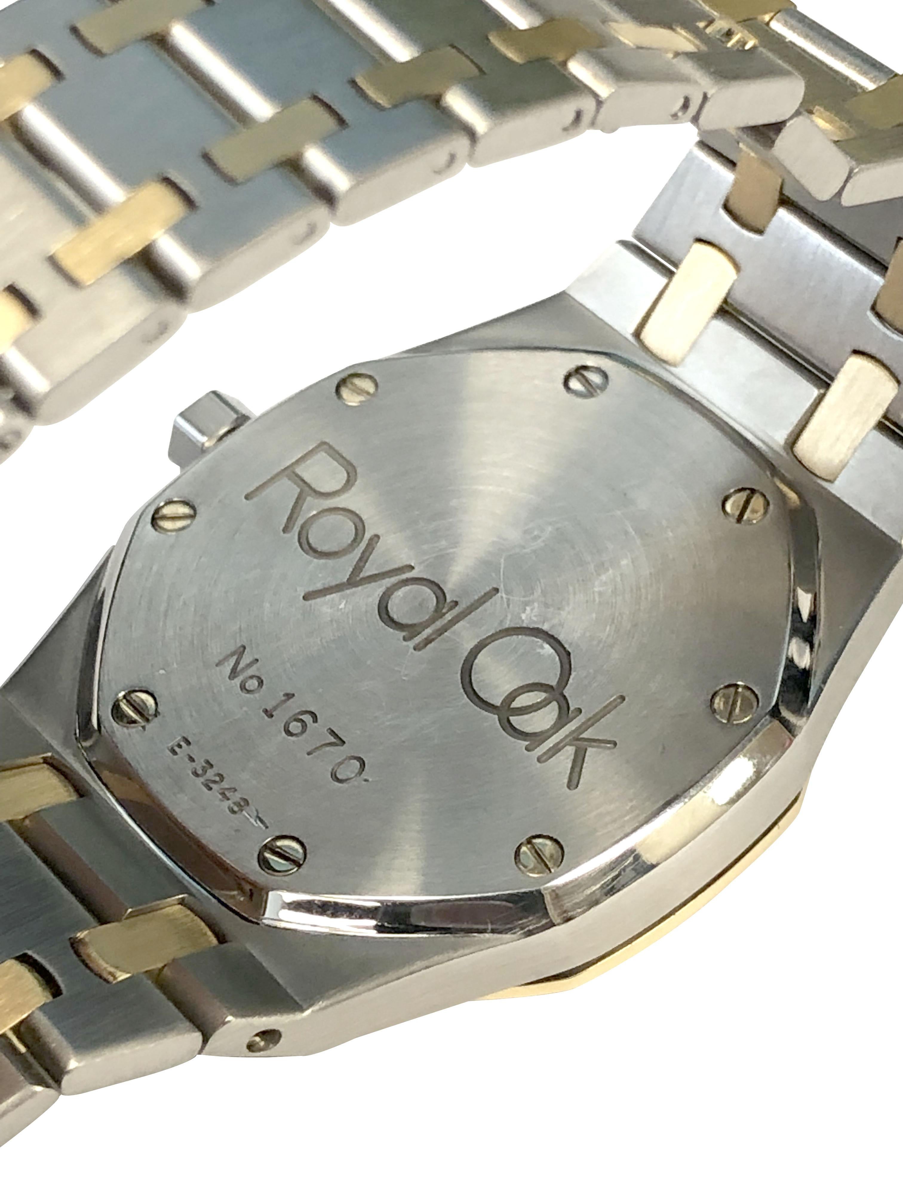 Audemars Piguet Royal Oak 1670 Gold und Stahl Automatik-Armbanduhr im Zustand „Hervorragend“ in Chicago, IL