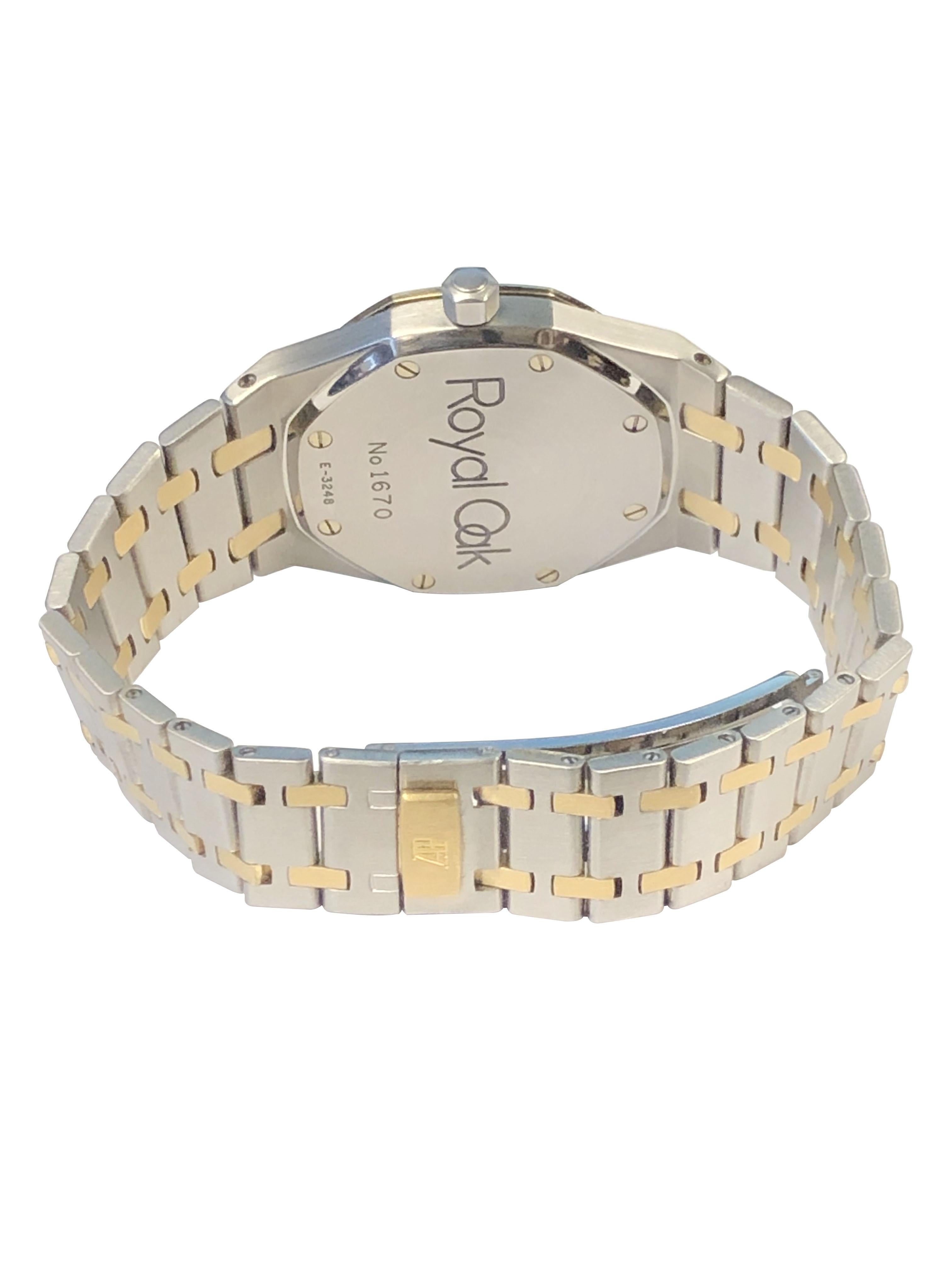 Women's or Men's Audemars Piguet Royal Oak 1670 Gold and Steel Automatic Wrist Watch