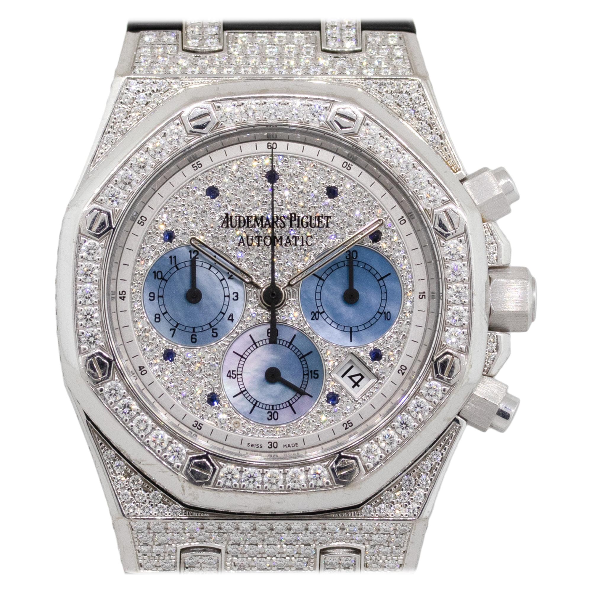Audemars Piguet Royal Oak 18 Karat White Gold With Factory Diamonds Watch