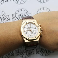 Audemars Piguet Royal Oak 18 Karat Rose Gold Chronograph Box Papers Watch