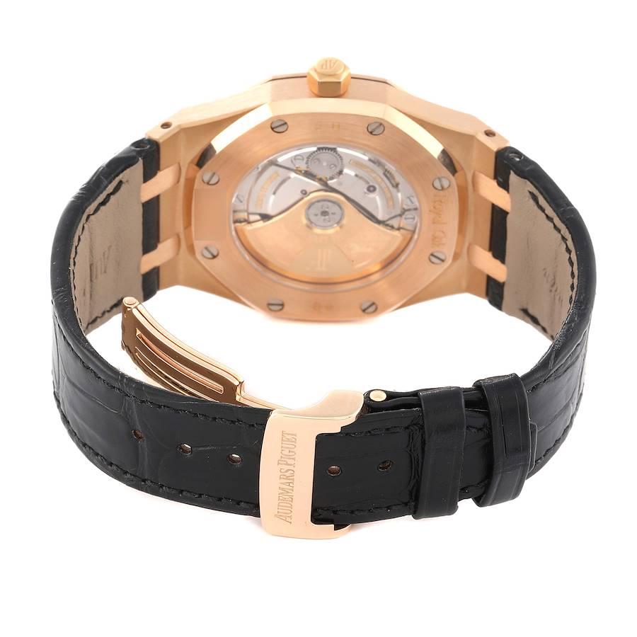 Men's Audemars Piguet Royal Oak 18k Rose Gold Black Dial Watch 15300OR Box Papers