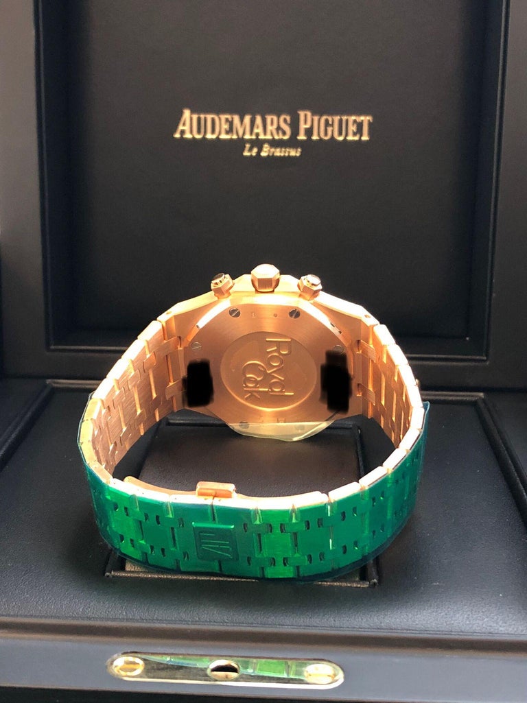 Audemars Piguet Royal Oak Chronograph 18K Rose Gold Blue Dial – CoJewlrs