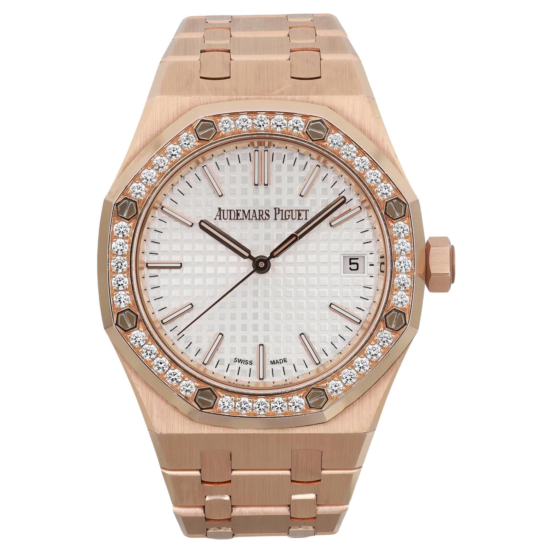 Audemars Piguet Royal Oak 18k Rose Gold Silver Dial Watch 15551OR.ZZ.1356OR.01