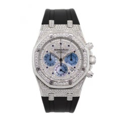 Audemars Piguet Royal Oak 18 Karat White Gold With Factory Diamonds Watch