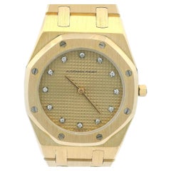 Audemars Piguet Royal Oak 18K Yellow Gold Quartz Diamond Ladies Watch