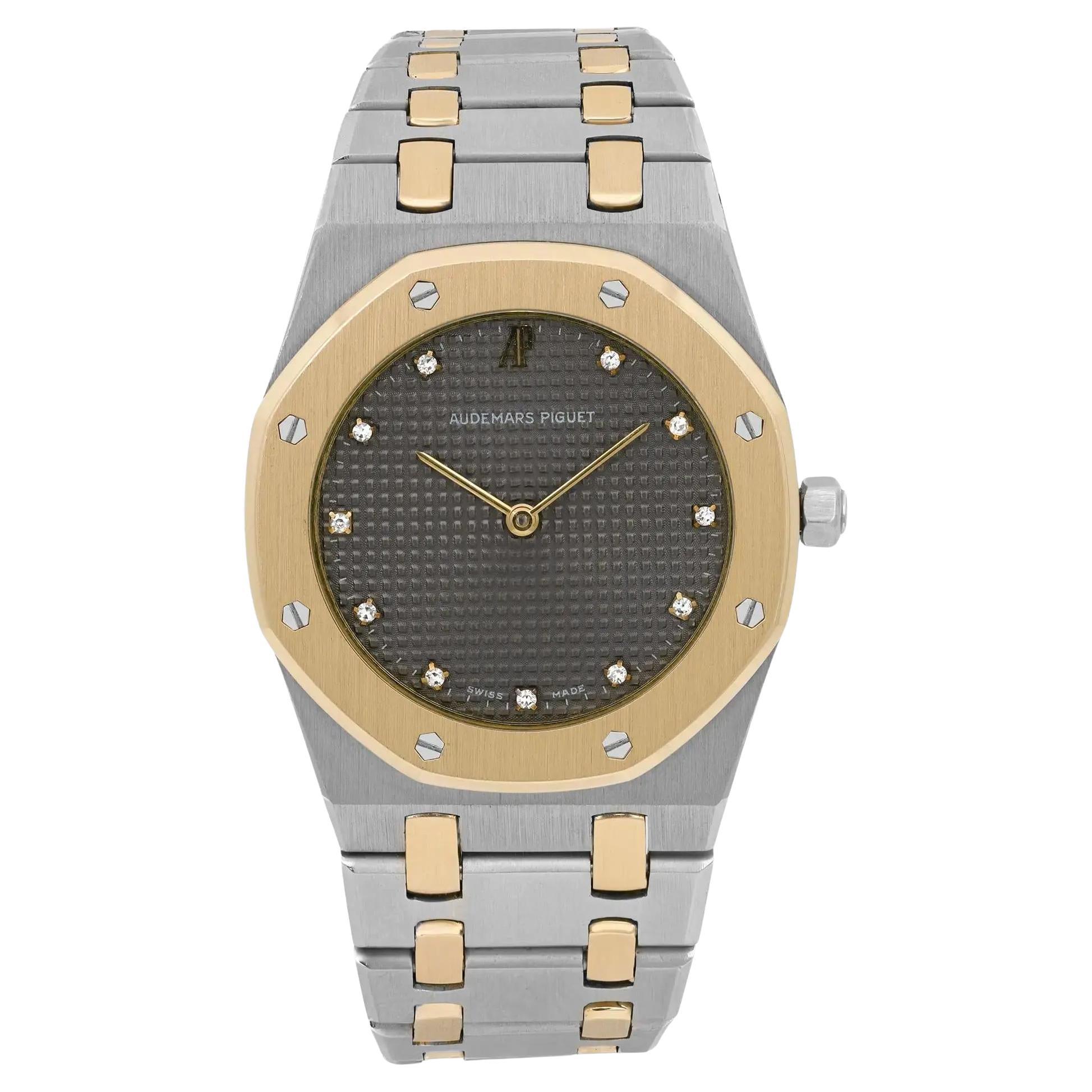 Audemars Piguet Royal Oak 18K Yellow Gold Steel Gray Dial Mens Watch 56303SA