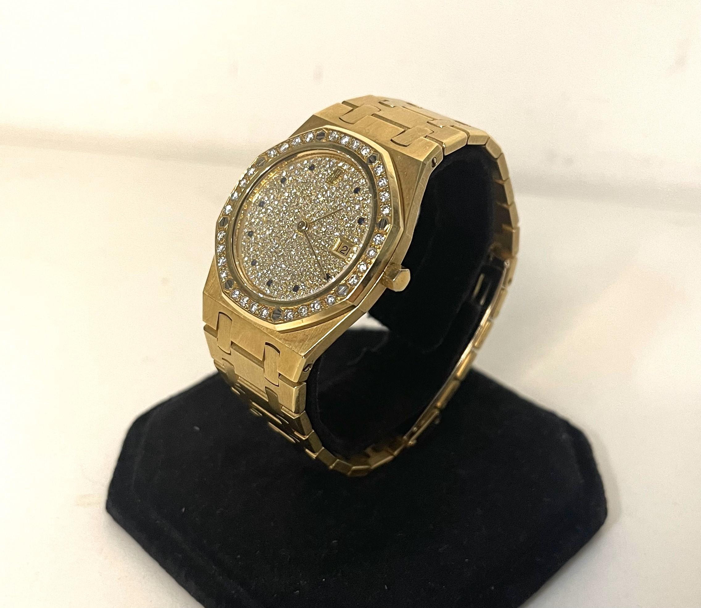 AUDEMARS PIGUET ROYAL OAK 18K YG WATCH W/RARE DIAMOND&SAPPHIRE DIAL

ITEM DESCRIPTION: 
With Swiss construction and Audemars Piguet distinction, this Royal Oak Offshore 18K Yellow Gold and Stainless Steel wristwatch keeps impeccable time and style.