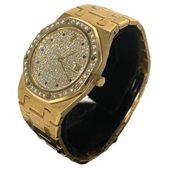 Audemars Piguet Royal Oak 18KYG Watch w/ Rare Diamond & Sapphire Dial