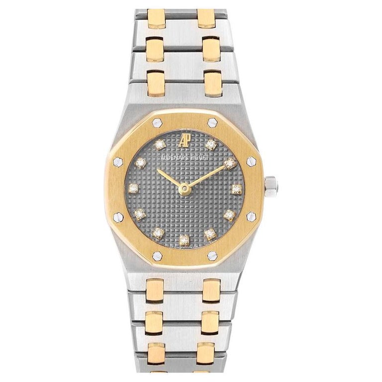 Audemars Piguet Royal Oak Steel Yellow Gold Diamond Ladies Watch at 1stDibs
