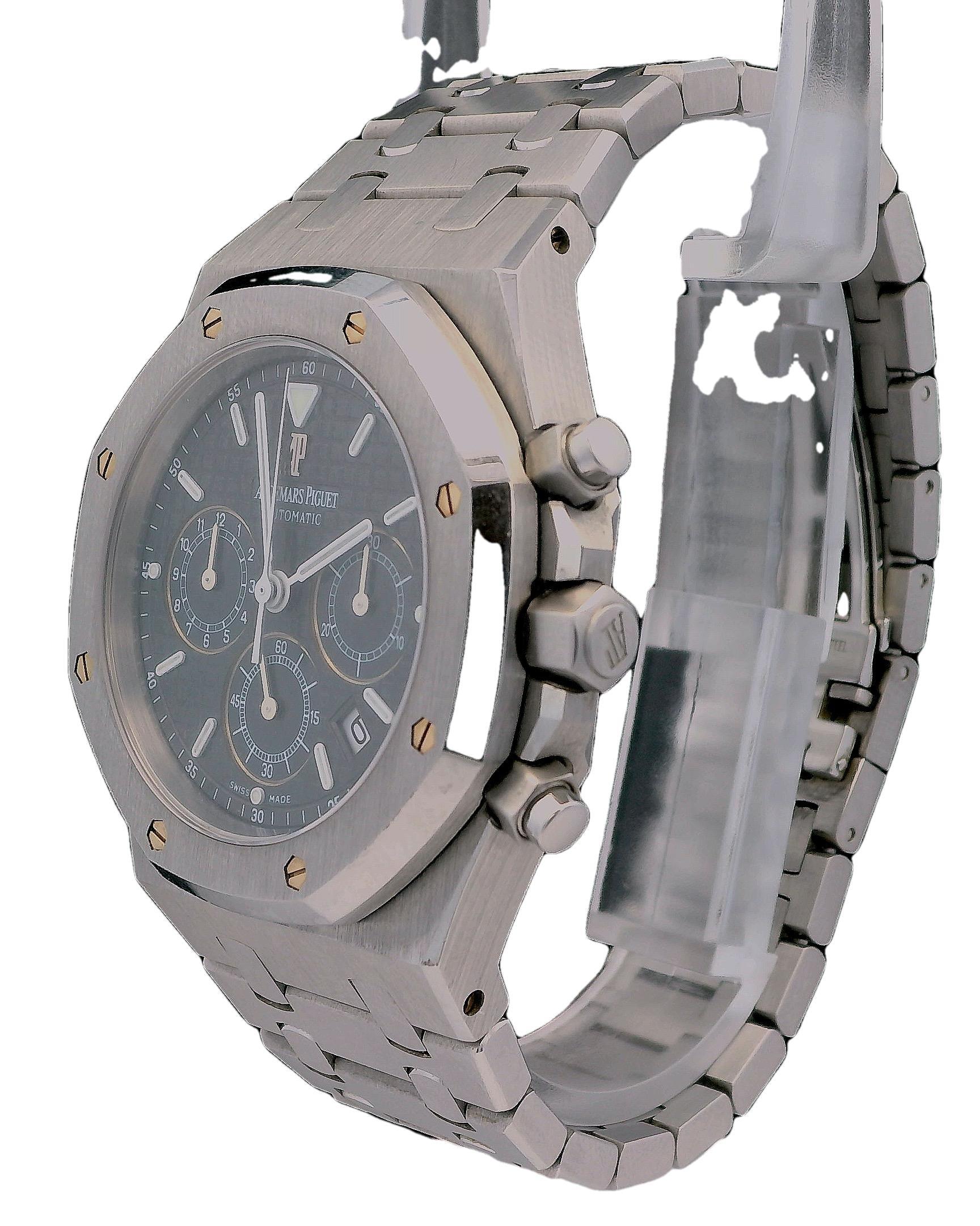 Audemars Piguet Royal Oak 25860ST Blue Dial Mens Watch With Box & Papers In Excellent Condition For Sale In Great Neck Plaza, NY