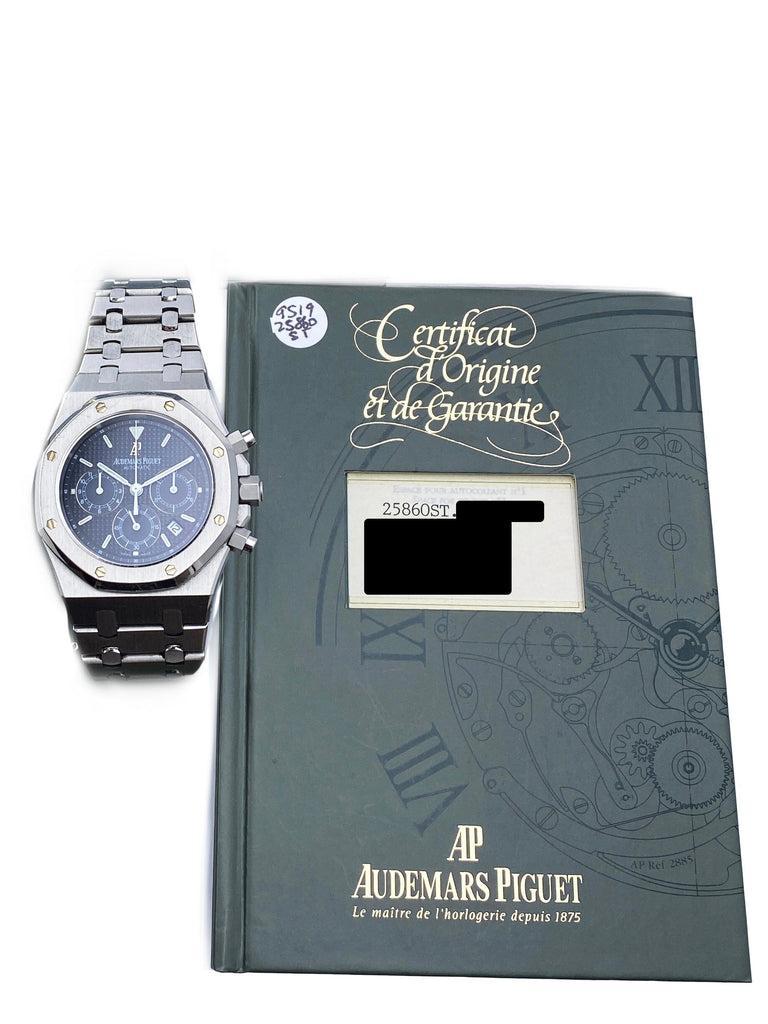 Audemars Piguet Royal Oak 25860ST Blue Dial Mens Watch With Box & Papers For Sale 4