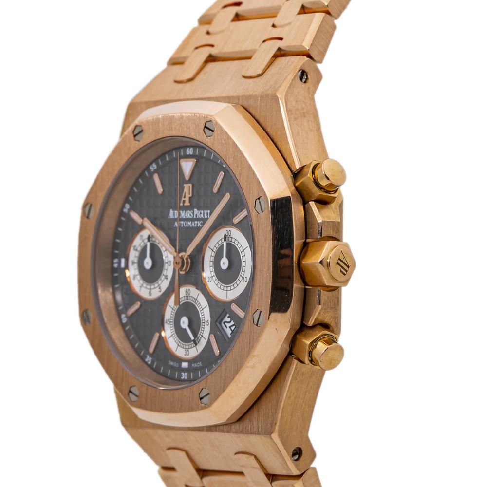 Contemporary Audemars Piguet Royal Oak 260220OR Rare Dial Box & Paper 18k Rose Gold For Sale