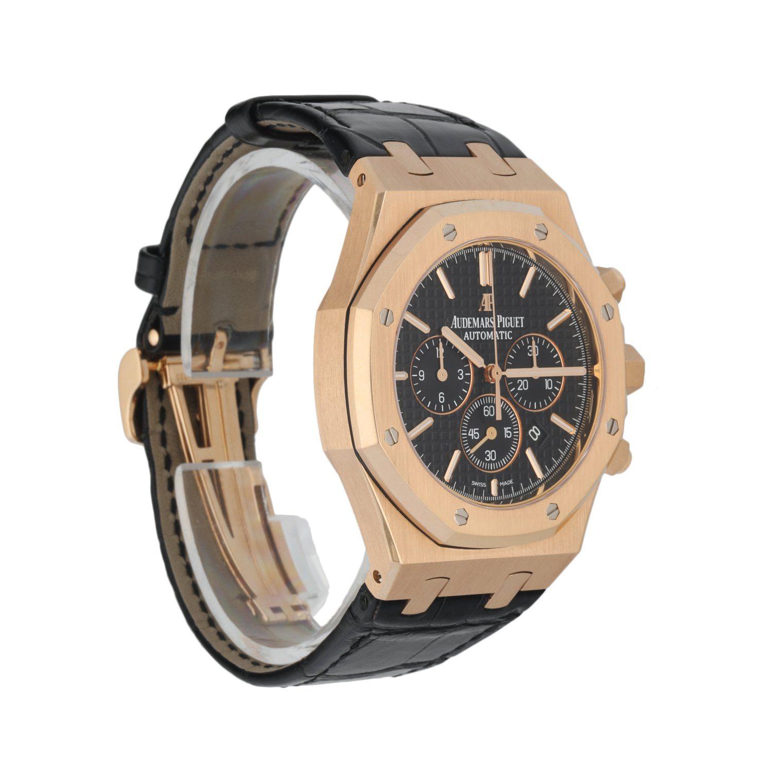 Audemars Piguet Royal Oak 26320OR 18K Rose Gold Chronograph Men's Watch In Excellent Condition In Great Neck, NY