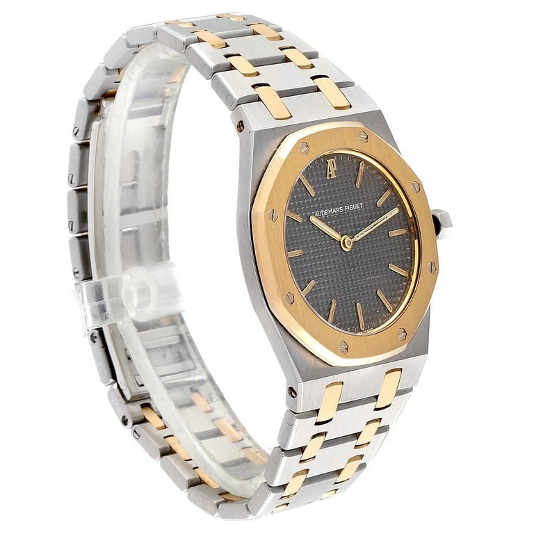 Audemars Piguet Royal Oak Grey Dial Steel Yellow Gold Men S Watch For Sale At 1stdibs