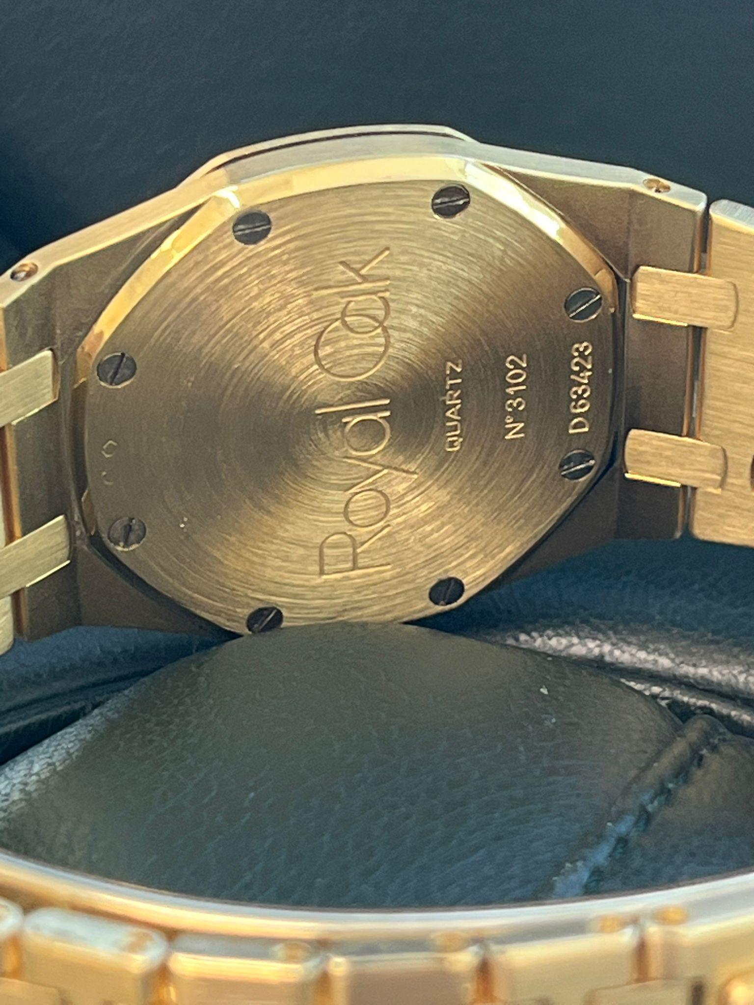 Audemars Piguet Royal Oak 34mm weißes Zifferblatt 18K Gelbgold Quarzuhr 56303BA im Angebot 12