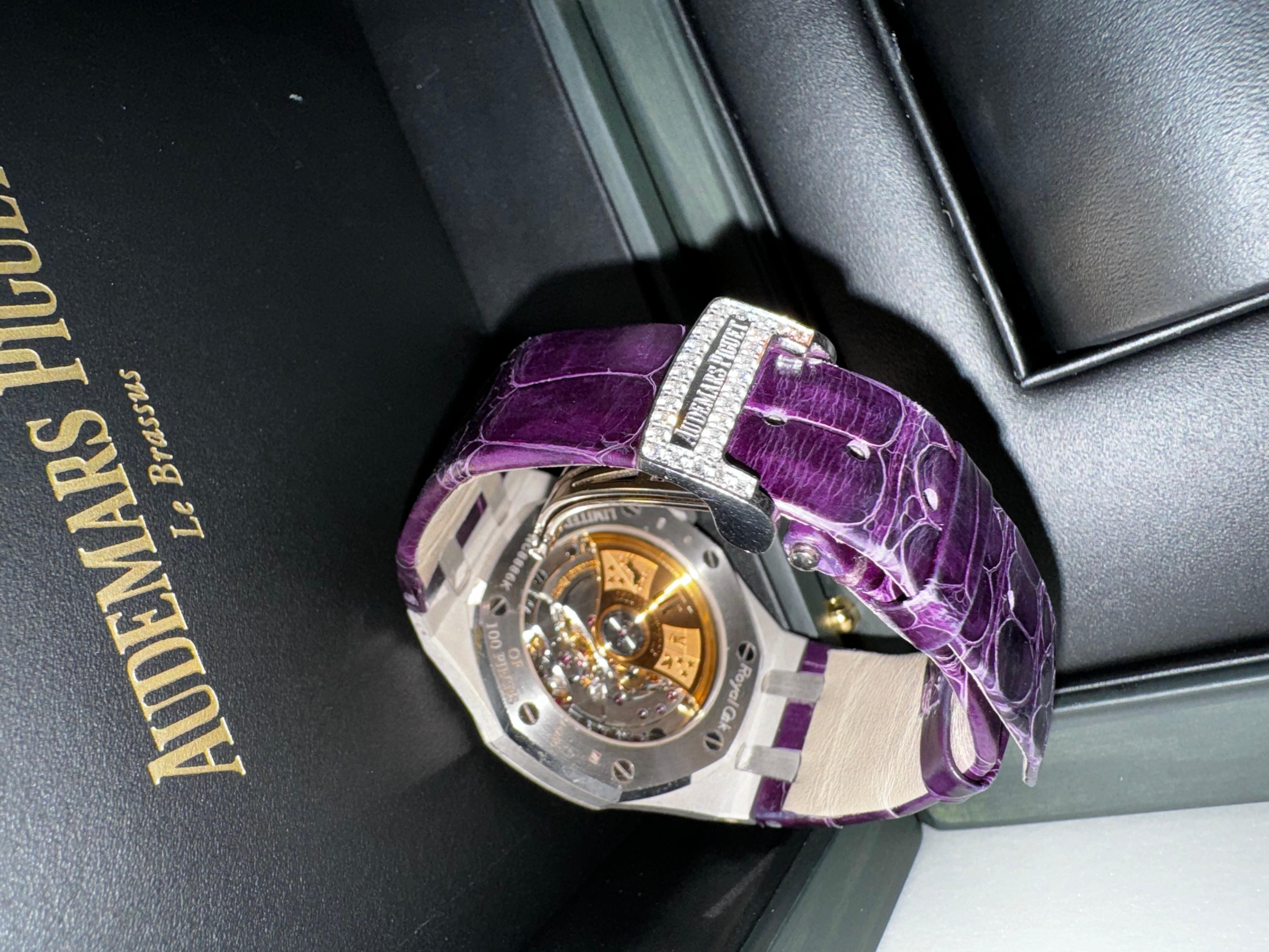 Modern Audemars Piguet Royal Oak 37m Purple Dial  Limited Edition 100 For Sale