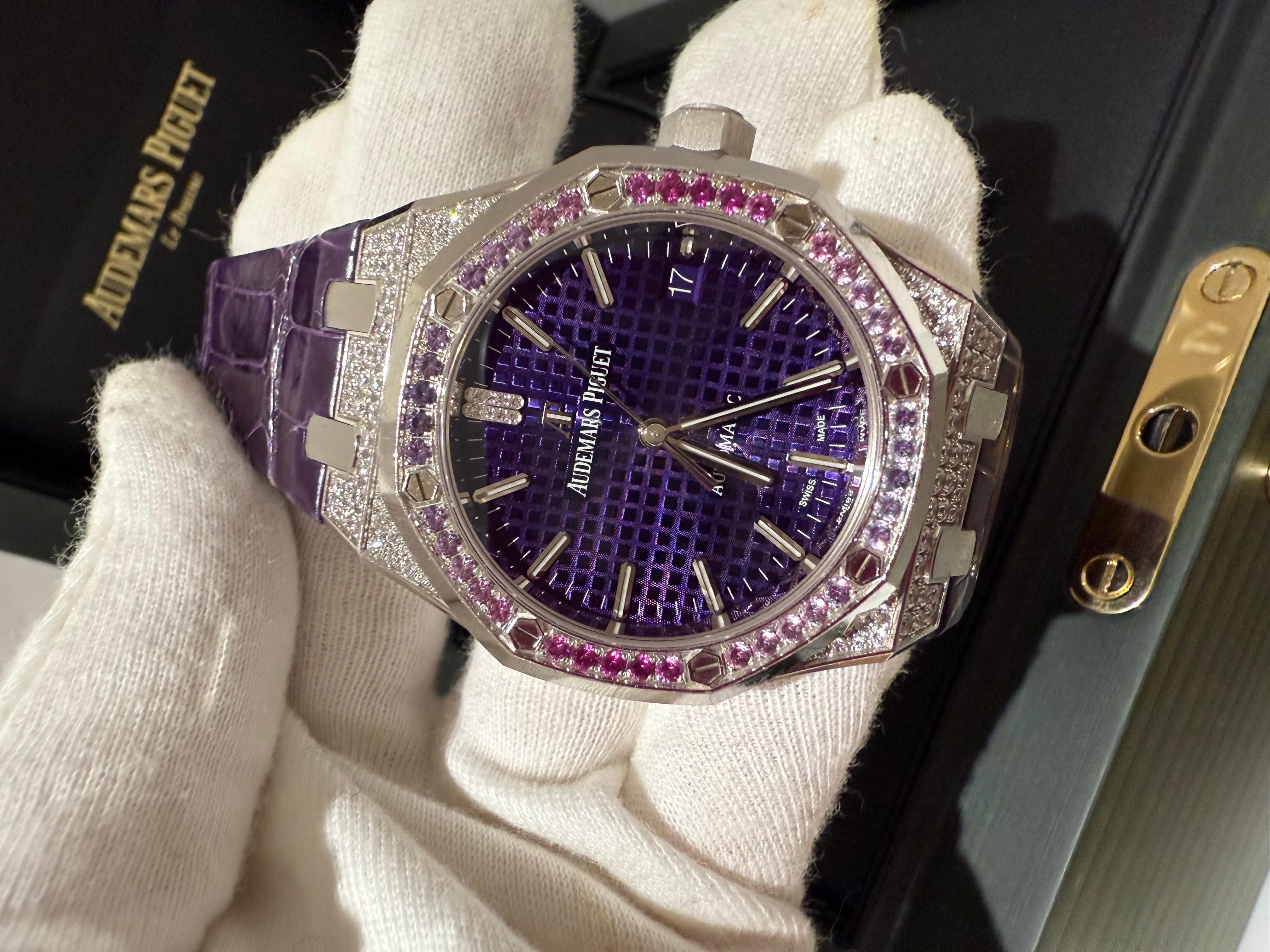 Brilliant Cut Audemars Piguet Royal Oak 37m Purple Dial  Limited Edition 100