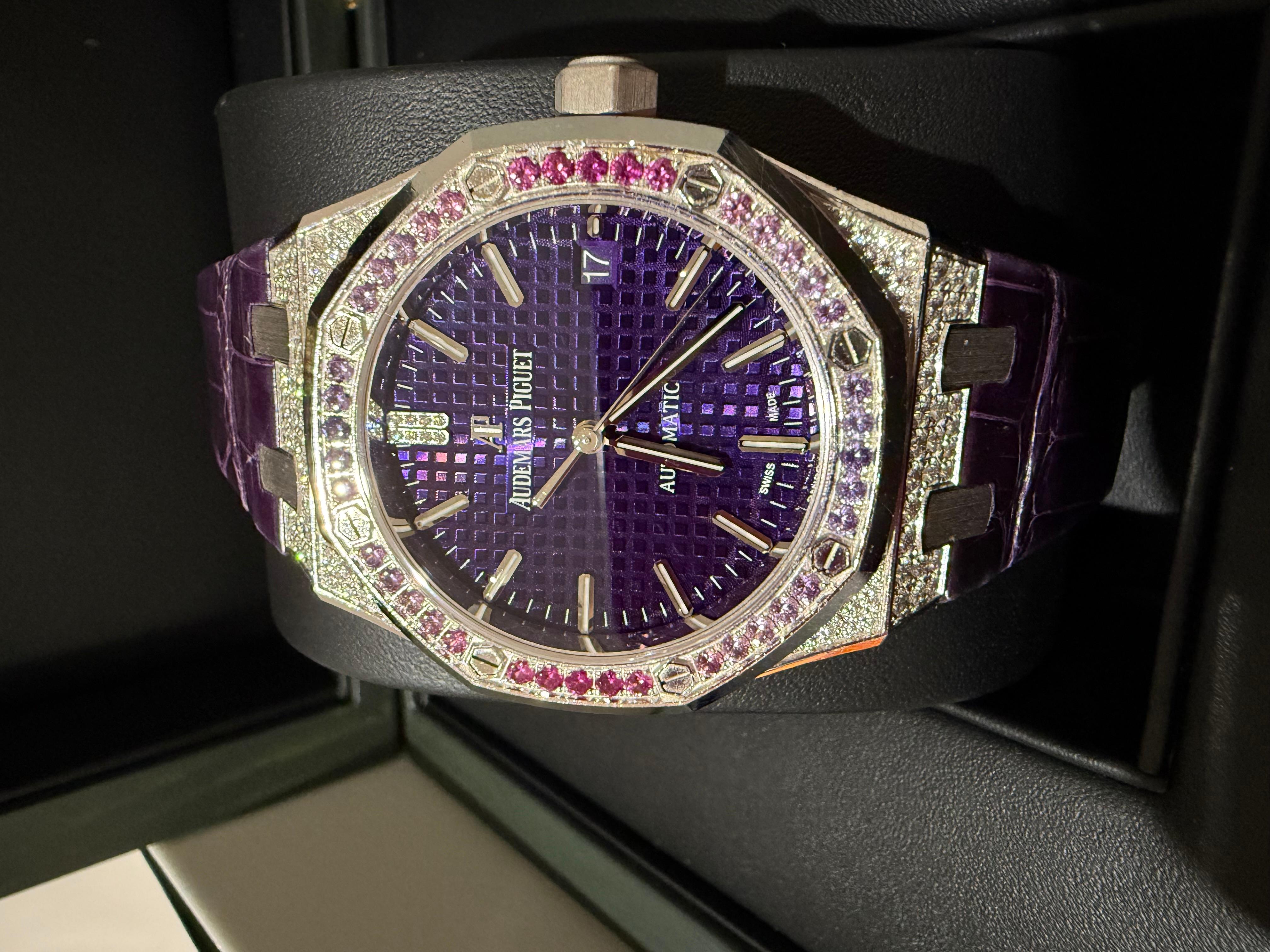 Audemars Piguet Royal Oak 37m Purple Dial  Limited Edition 100 In Excellent Condition In London, England