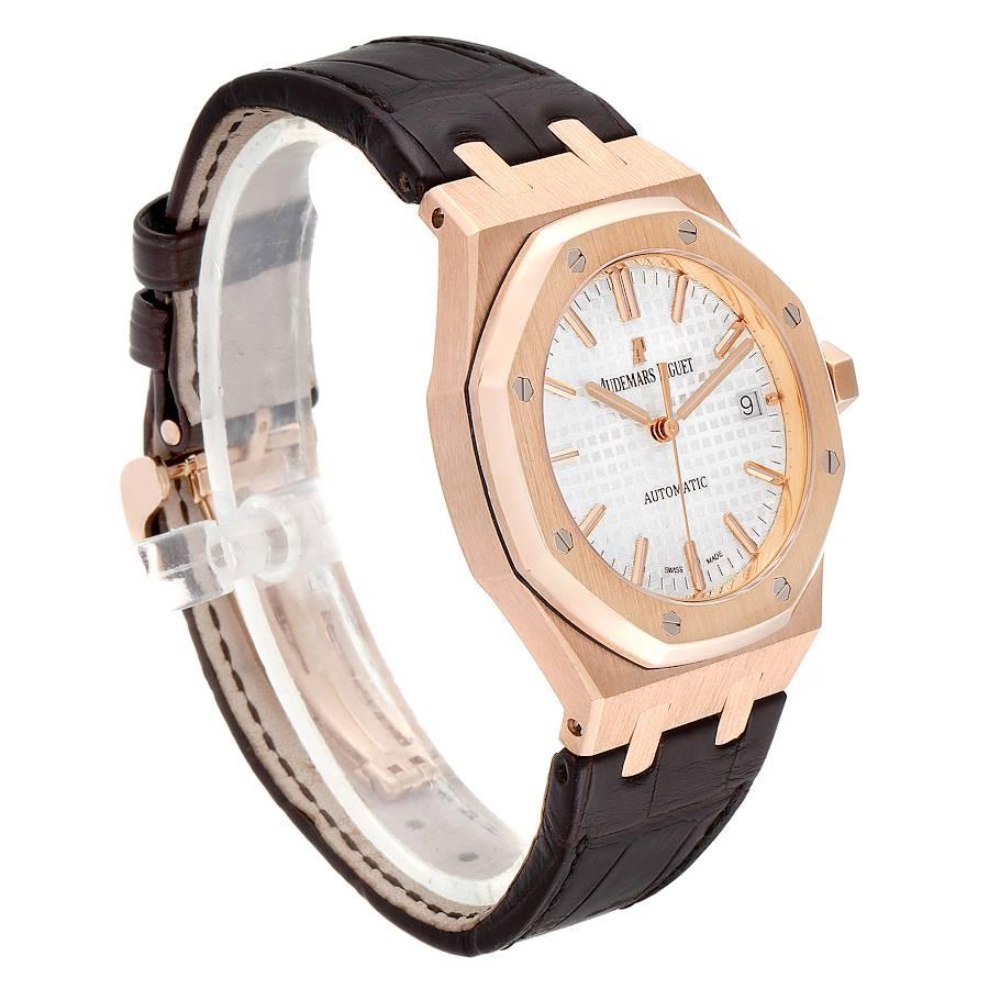 Audemars Piguet Royal Oak Midsize Rose Gold Men's Watch 15450OR In Excellent Condition For Sale In Atlanta, GA