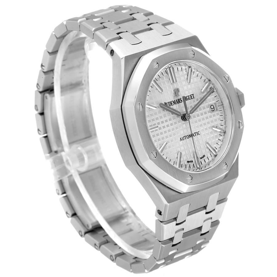 Audemars Piguet Royal Oak Midsize Stahl Herrenuhr 15450ST Box Papiere im Zustand „Hervorragend“ im Angebot in Atlanta, GA