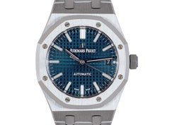 Audemars Piguet Royal Oak Stainless Steel Cobalt Blue Dial B&P