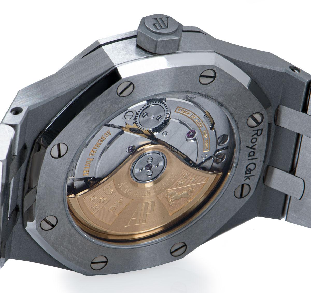 Audemars Piguet Royal Oak Stainless Steel Cobalt Blue Dial B&P In Excellent Condition In London, GB