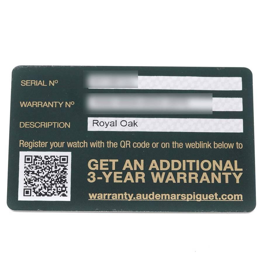 Audemars Piguet Royal Oak Steel Diamond Mens Watch 15451ST Box Card For Sale 2