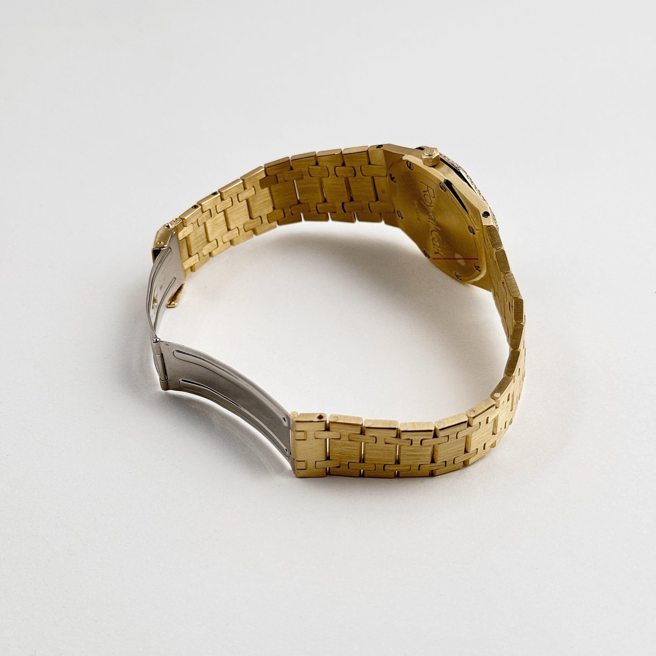 Audemars Piguet Royal Oak 4100BA Yellow Gold Diamond Dial Diamond Bezel Quartz For Sale 3