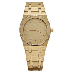 Audemars Piguet Royal Oak 4100BA Montre en or jaune avec cadran en diamants et lunette en quartz