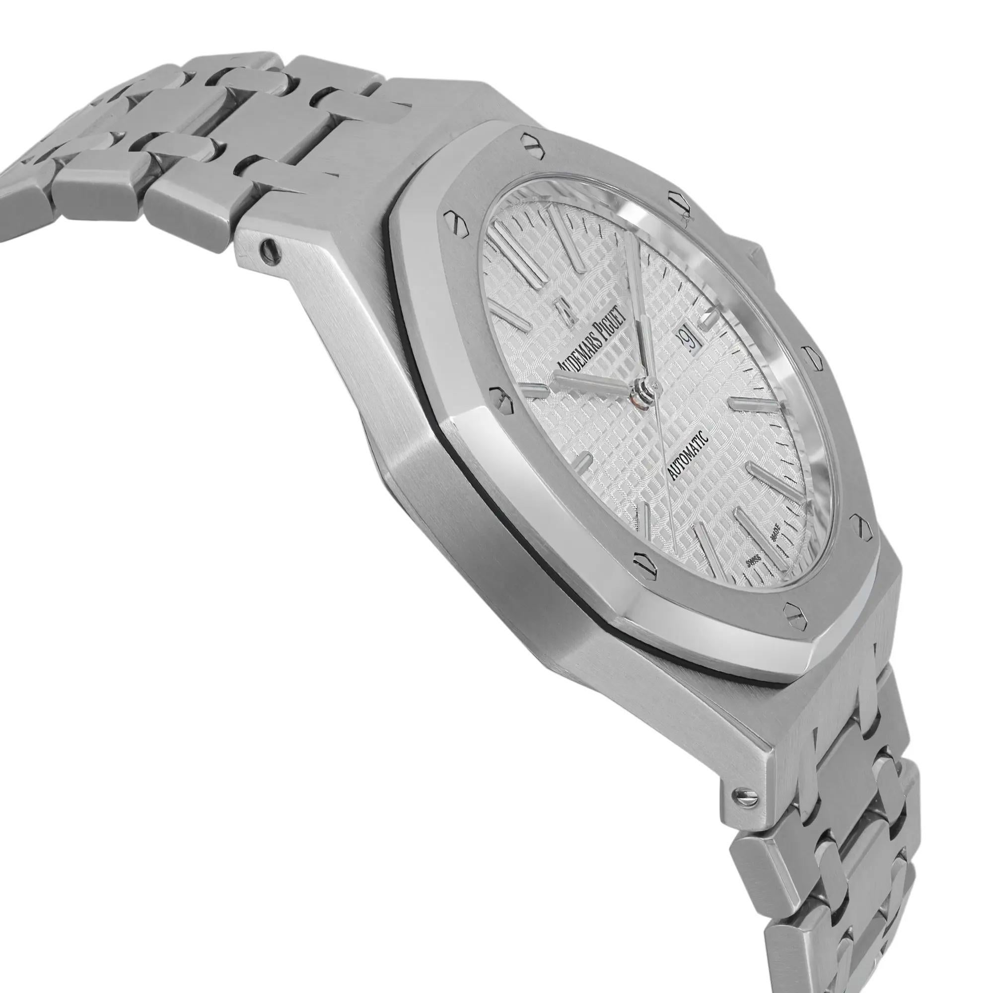 Men's Audemars Piguet Royal Oak 41mm Steel White Automatic Watch 15400ST
